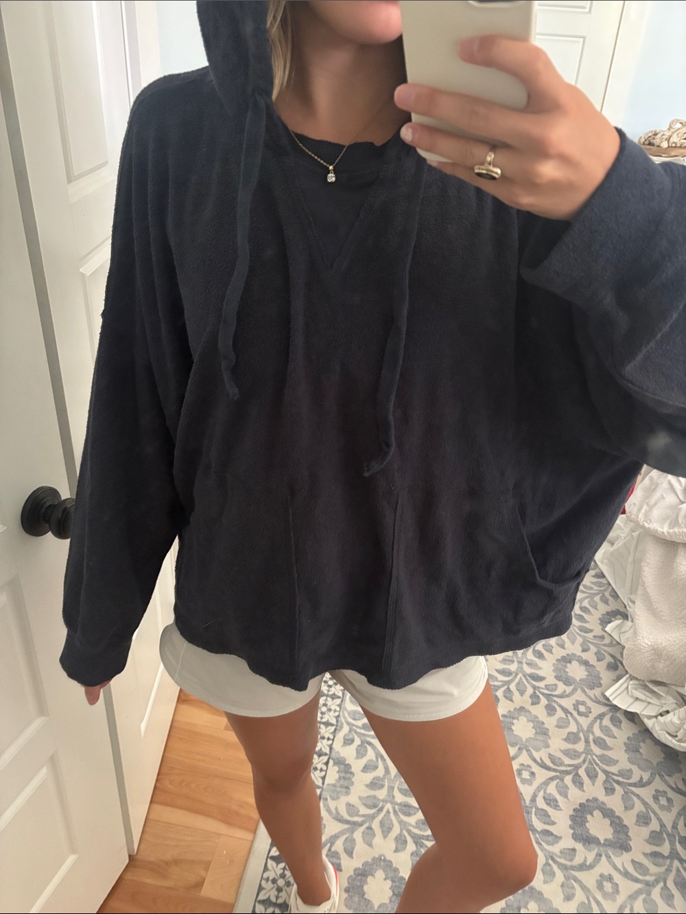 FP Movement by Free People Navy Oversized Hooded Pullover